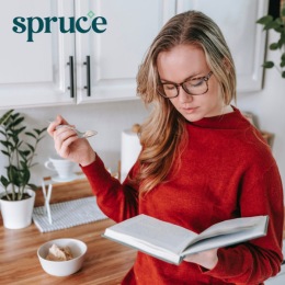 woman reading a book